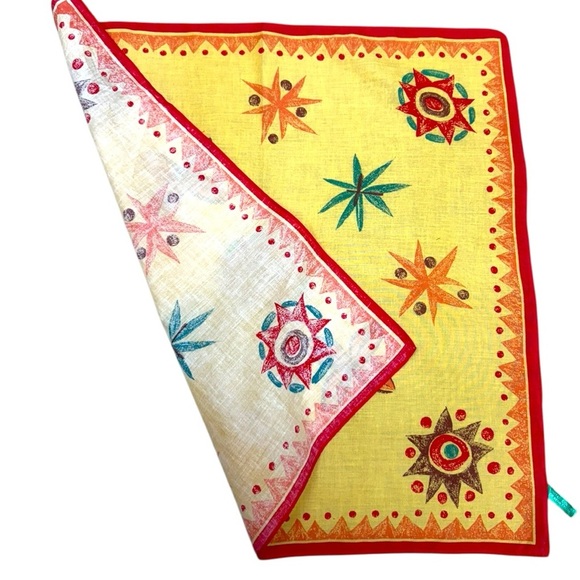 Vintage Guess & Benetton Scarves Lot, Autumn Berry Print & Retro Starburst - Picture 4 of 10